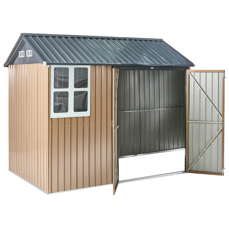 Haveskur Nocciano 161x248 cm - Brun/Grå - Have - Udestue & fritidshus - Opbevaringsskur & haveskur - Redskabsskur