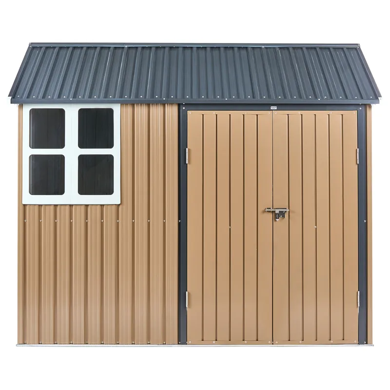 Haveskur Nocciano 161x248 cm - Brun/Grå - Have - Udestue & fritidshus - Opbevaringsskur & haveskur - Redskabsskur