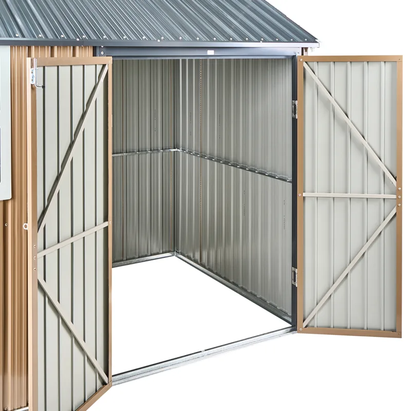 Haveskur Nocciano 161x248 cm - Brun/Grå - Have - Udestue & fritidshus - Opbevaringsskur & haveskur - Redskabsskur