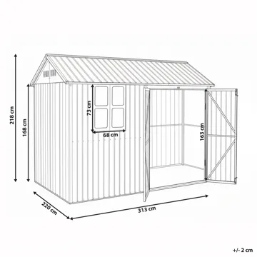 Haveskur Nocciano 220x313 cm - Brun/Grå - Have - Udestue & fritidshus - Opbevaringsskur & haveskur - Redskabsskur