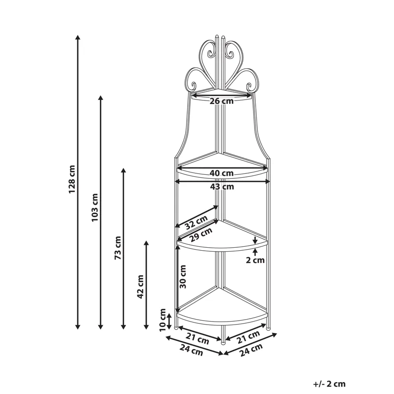 Hylde udendørs Favara 43 cm - Sort/Flerfarvet - Have - Udestue & fritidshus - Opbevaringsskur & haveskur - Redskabsskur