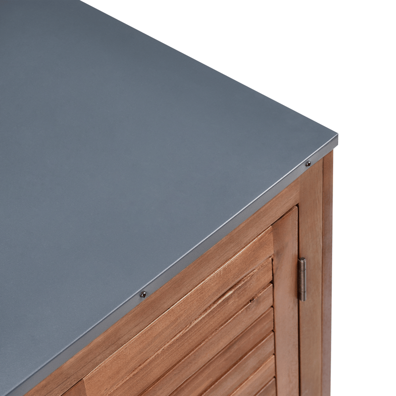 Køkkenskab med vask til udendørs brug Brucoli akacietræ 80 cm - Brun/Grå/Sort/Sølv - Have - Grill - Udekøkken - Komplette udekøkkener