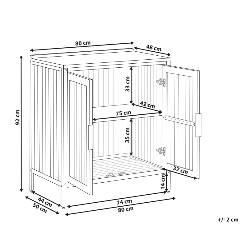 Køkkenskab til udendørs brug Ivrea akacietræ - Brun/Grå - Have - Grill - Udekøkken - Komplette udekøkkener