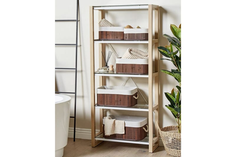 Kurv Talpe sæt om 5 Brun/Hvid - Brun/Hvid - Opbevaring - Opbevaring til småting - Kurve - Flettet kurv & rattankurv