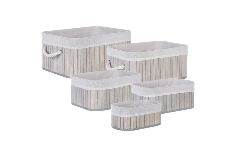 Kurv Talpe sæt om 5 Grå/hvid, Grå/hvid