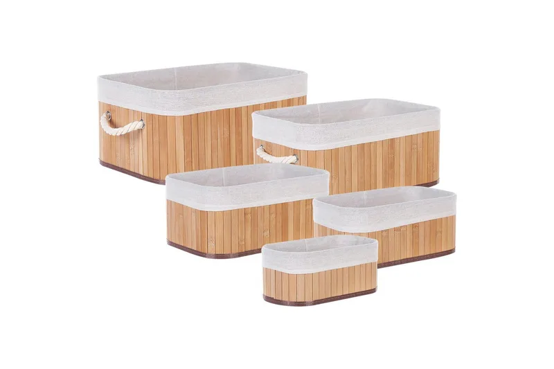 Kurv Talpe sæt om 5 Lyst træ/hvid, Lyst træ/hvid