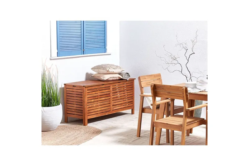 Låda Beliani Riviera Ljus trä Dark wood - Havemøbler - Pudeopbevaring & havemøbelovertræk - Hyndeboks