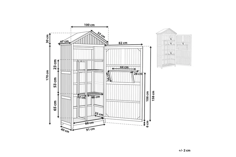 Angeriz Haveskab - Brun - Have - Udestue & fritidshus - Opbevaringsskur & haveskur - Redskabskur