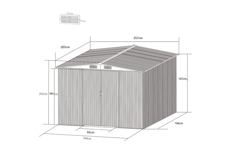 Redskabsskur 5,3 m² | Dobbelt skydedør | Basis inkl. - Have - Udestue & fritidshus - Opbevaringsskur & haveskur - Redskabskur