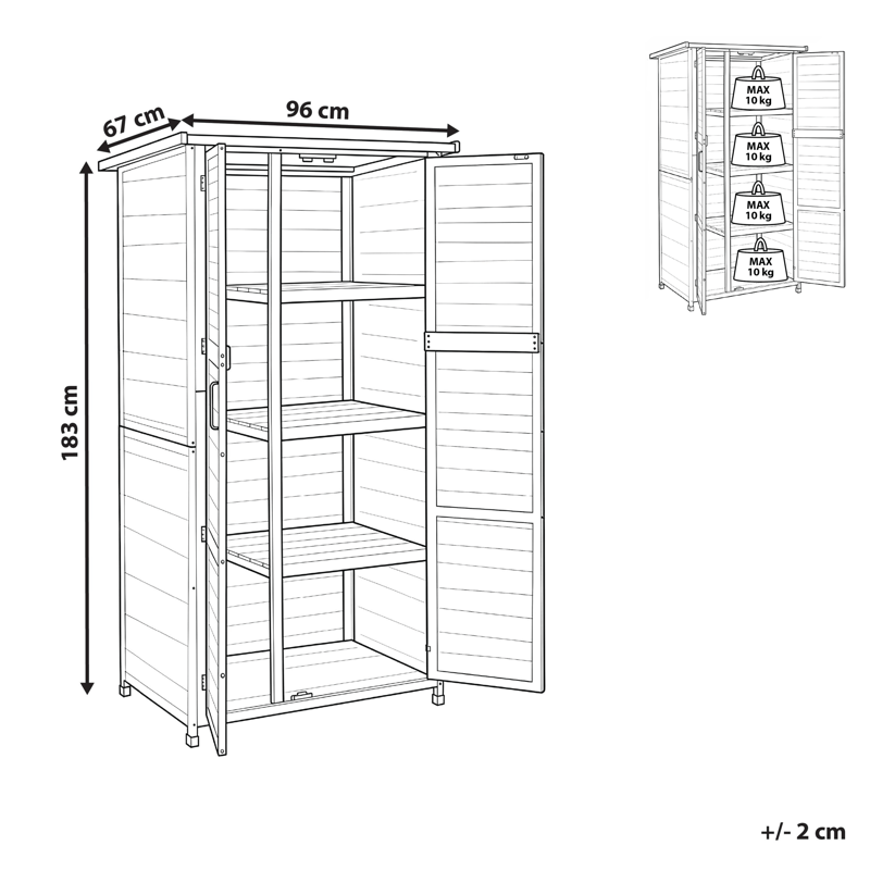 Redskabsskur Arsego 67x96 cm - Brun - Have - Udestue & fritidshus - Opbevaringsskur & haveskur - Redskabsskur