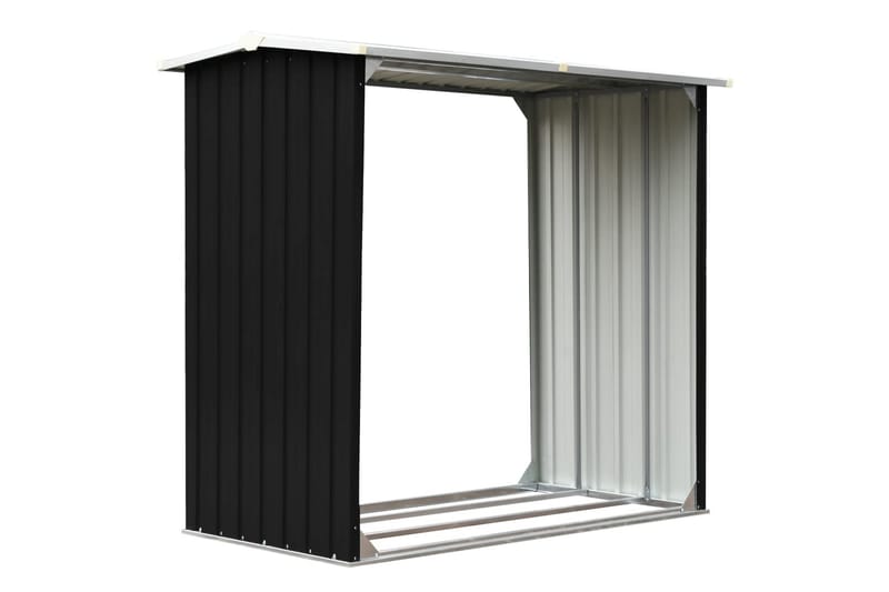 Brændeskur 172x91x154 cm Galvaniseret Stål Antracitgrå - Have - Udestue & fritidshus - Opbevaringsskur & haveskur - Redskabsskur