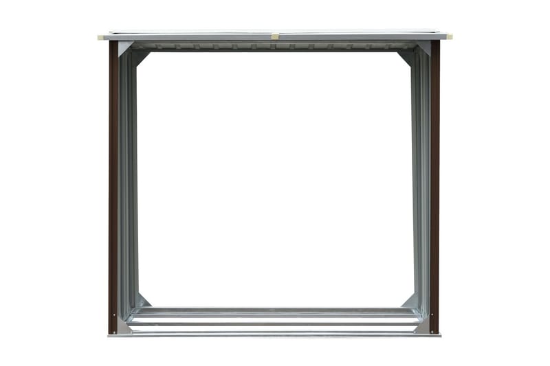 Brændeskur 172x91x154 cm Galvaniseret Stål Brun - Have - Udestue & fritidshus - Opbevaringsskur & haveskur - Redskabsskur
