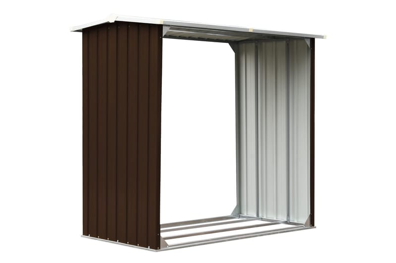 Brændeskur 172x91x154 cm Galvaniseret Stål Brun - Have - Udestue & fritidshus - Opbevaringsskur & haveskur - Redskabsskur