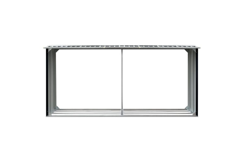 Brændeskur 330x92x153 cm Galvaniseret Stål Antracitgrå - Have - Udestue & fritidshus - Opbevaringsskur & haveskur - Redskabsskur