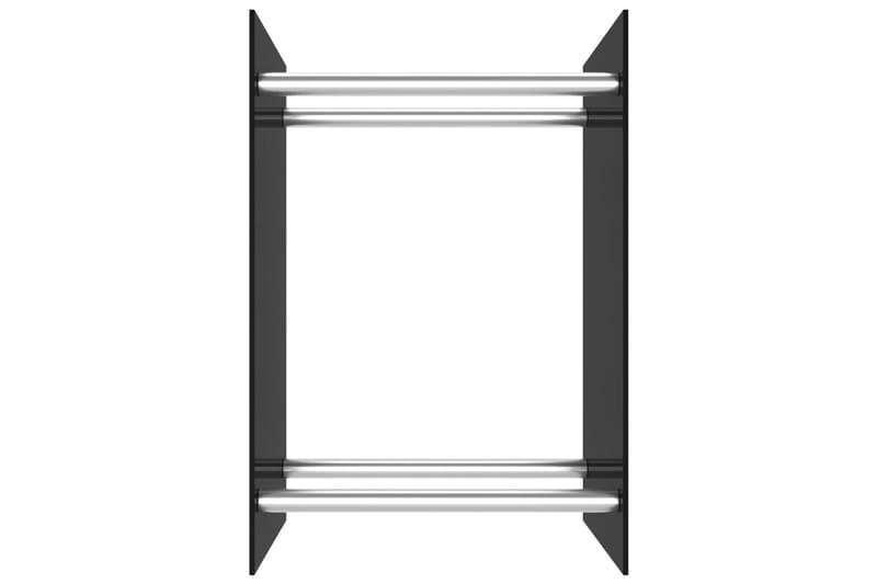 Brændestativ 40X35X60 cm Glas Sort - Have - Udestue & fritidshus - Opbevaringsskur & haveskur - Redskabsskur