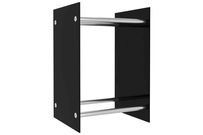 Brændestativ 40X35X60 cm Glas Sort - Have - Udestue & fritidshus - Opbevaringsskur & haveskur - Redskabsskur