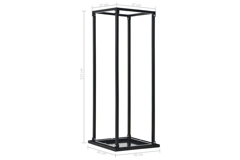 Brændestativ Med Bund 37 X 37 X 113 Cm Sort Stål - Sort - Have - Udestue & fritidshus - Opbevaringsskur & haveskur - Redskabsskur