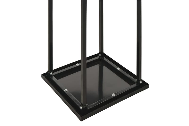 Brændestativ Med Bund 37 X 37 X 113 Cm Sort Stål - Sort - Have - Udestue & fritidshus - Opbevaringsskur & haveskur - Redskabsskur