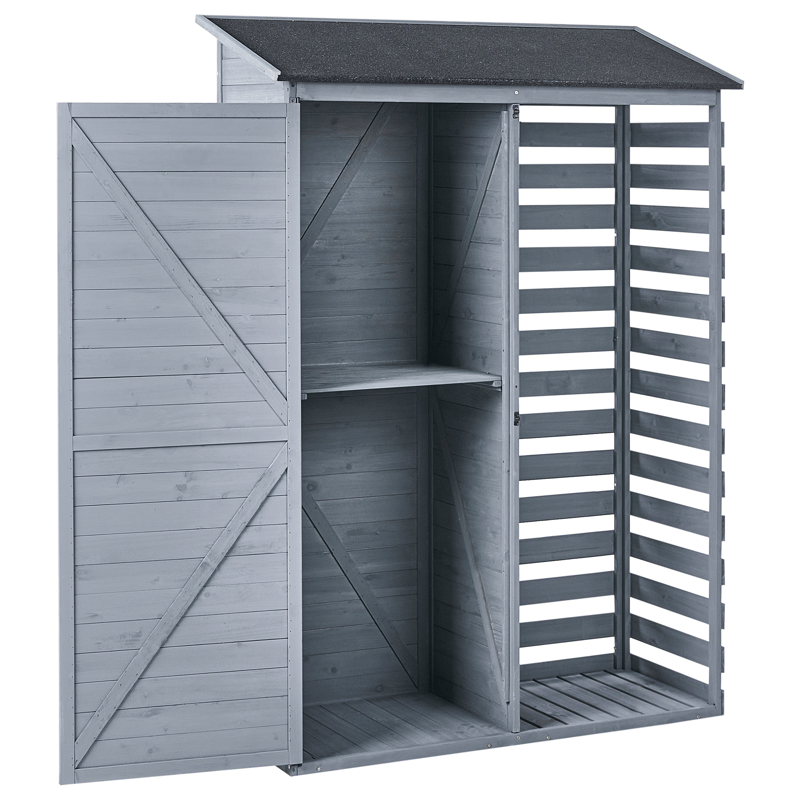 Redskabsskur Cengio 57x130 cm - Grå/Sort - Have - Udestue & fritidshus - Opbevaringsskur & haveskur - Redskabsskur
