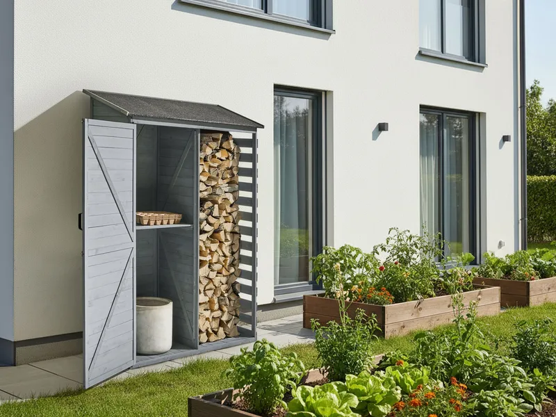 Redskabsskur Cengio 57x130 cm - Grå/Sort - Have - Udestue & fritidshus - Opbevaringsskur & haveskur - Redskabsskur