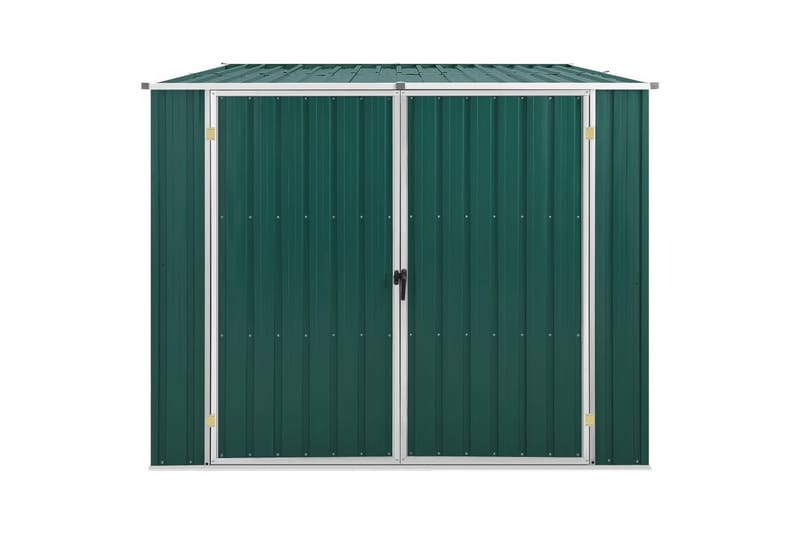 haveskur 195x198x159 cm galvaniseret stål grøn - Grøn - Have - Udestue & fritidshus - Opbevaringsskur & haveskur - Redskabsskur
