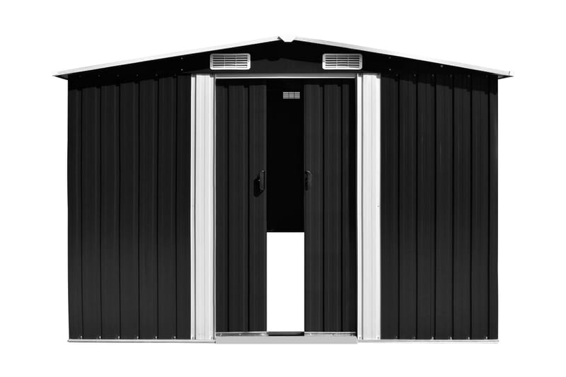 Haveskur 257x779x181 cm Galvaniseret Stål Antracitgrå - Antracit - Have - Udestue & fritidshus - Opbevaringsskur & haveskur - Redskabsskur