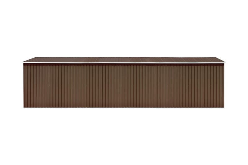 Haveskur 257x779x181 cm Galvaniseret Stål Brun - Brun - Have - Udestue & fritidshus - Opbevaringsskur & haveskur - Redskabsskur