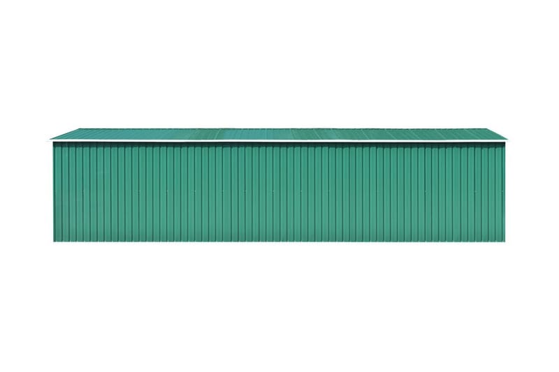 Haveskur 257x779x181 cm Galvaniseret Stål Grøn - Grøn - Have - Udestue & fritidshus - Opbevaringsskur & haveskur - Redskabsskur