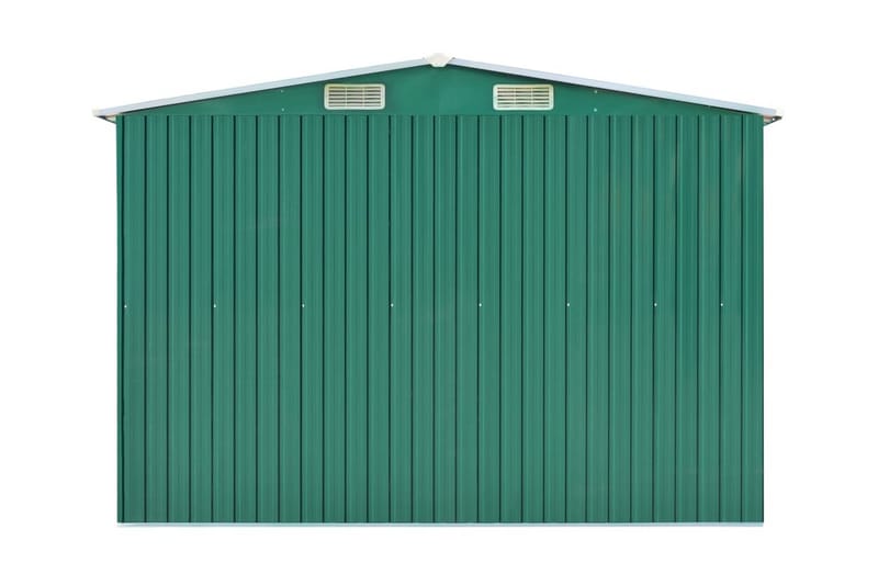 Haveskur 257x779x181 cm Galvaniseret Stål Grøn - Grøn - Have - Udestue & fritidshus - Opbevaringsskur & haveskur - Redskabsskur