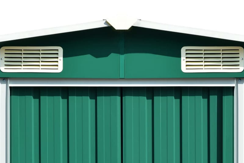 Haveskur 257x779x181 cm Galvaniseret Stål Grøn - Grøn - Have - Udestue & fritidshus - Opbevaringsskur & haveskur - Redskabsskur