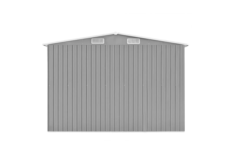 Haveskur 257x990x181 cm Galvaniseret Stål Grå - Grå - Have - Udestue & fritidshus - Opbevaringsskur & haveskur - Redskabsskur