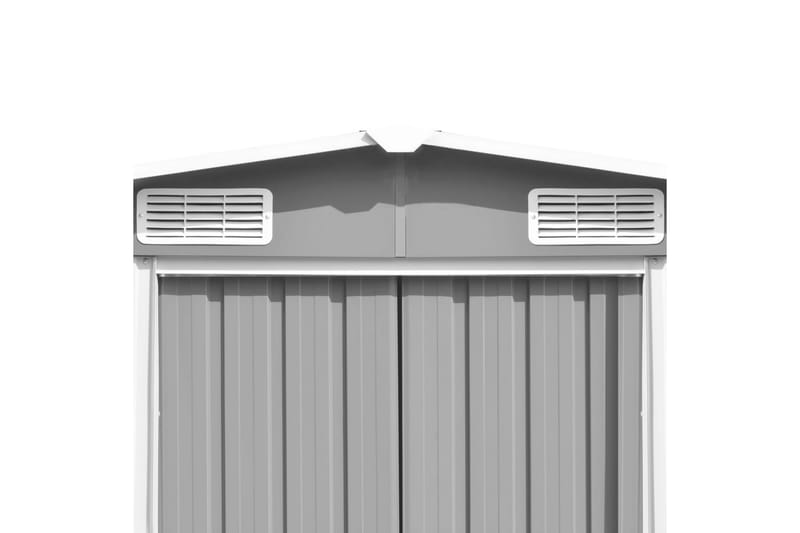 Haveskur 257x990x181 cm Galvaniseret Stål Grå - Grå - Have - Udestue & fritidshus - Opbevaringsskur & haveskur - Redskabsskur