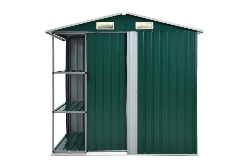 Haveskur Med Reol 205X130X183 cm Jern Grön - Have - Udestue & fritidshus - Opbevaringsskur & haveskur - Redskabsskur