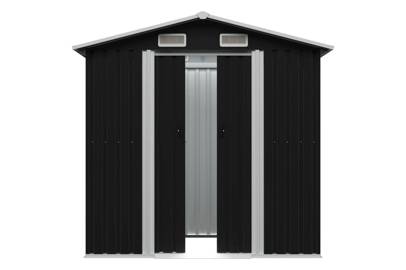 Opbevaringsskur Til Haven 204 X 132 X 186 Cm Stål Antracitgr - Grå - Have - Udestue & fritidshus - Opbevaringsskur & haveskur - Redskabsskur