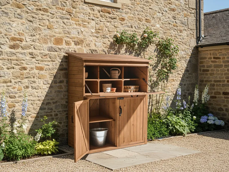 Redskabsskur Toffia 127 cm 66 cm - Brun - Have - Udestue & fritidshus - Opbevaringsskur & haveskur - Redskabsskur