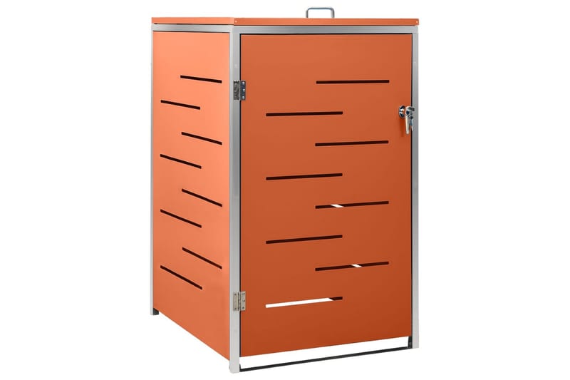 enkelt skraldespandsskjuler 69x77,5x115 cm rustfrit stål - Orange - Have - Udestue & fritidshus - Opbevaringsskur & haveskur - Skraldespandsskjuler