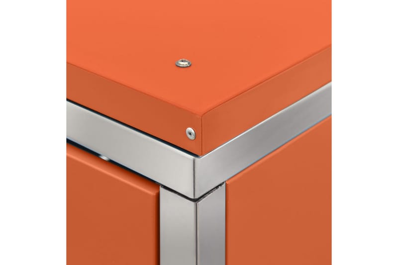 enkelt skraldespandsskjuler 69x77,5x115 cm rustfrit stål - Orange - Have - Udestue & fritidshus - Opbevaringsskur & haveskur - Skraldespandsskjuler