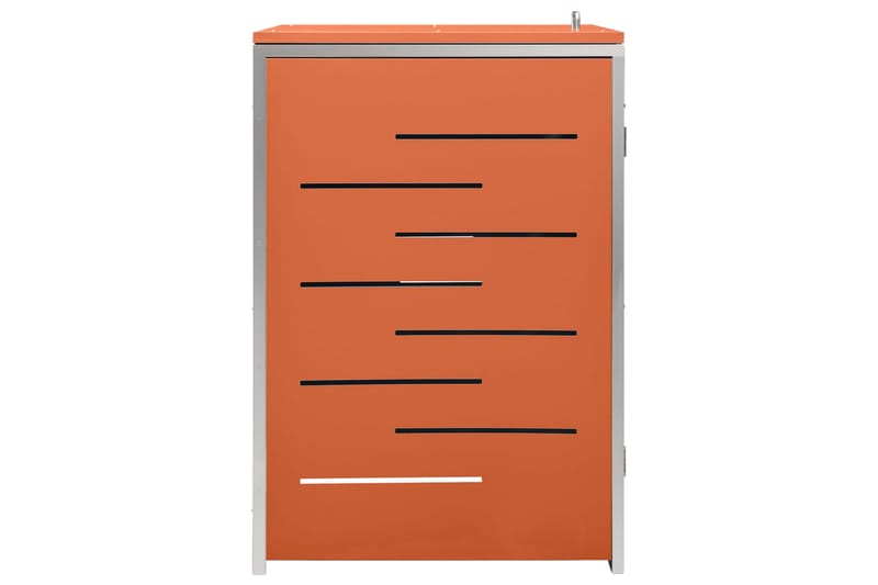 enkelt skraldespandsskjuler 69x77,5x115 cm rustfrit stål - Orange - Have - Udestue & fritidshus - Opbevaringsskur & haveskur - Skraldespandsskjuler