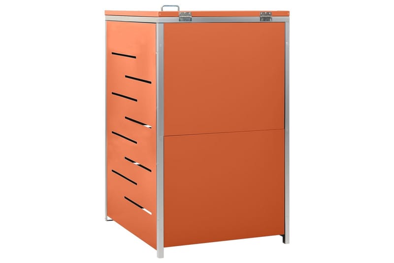 enkelt skraldespandsskjuler 69x77,5x115 cm rustfrit stål - Orange - Have - Udestue & fritidshus - Opbevaringsskur & haveskur - Skraldespandsskjuler