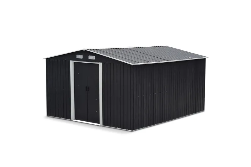 Skur og redskabsskur 12,5 m² | Dobbelt skydedør | Basis inkl. - Have - Udestue & fritidshus - Opbevaringsskur & haveskur - Redskabskur