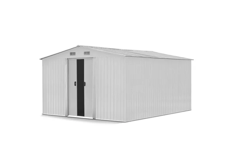 Skur og redskabsskur 12,5 m² | Dobbelt skydedør | Basis inkl. - Have - Udestue & fritidshus - Opbevaringsskur & haveskur - Redskabskur