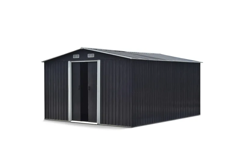 Skur og redskabsskur 12,5 m² | Dobbelt skydedør | Basis inkl. - Have - Udestue & fritidshus - Opbevaringsskur & haveskur - Redskabskur