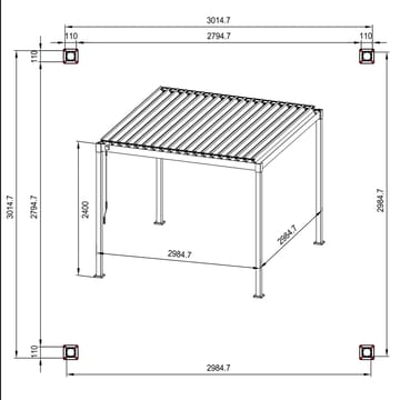 Pavillon HOME4YOU Mirador-80 mørkegrå 3x3 m - Mørkegrå - Have - Udestue & fritidshus - Lysthus
