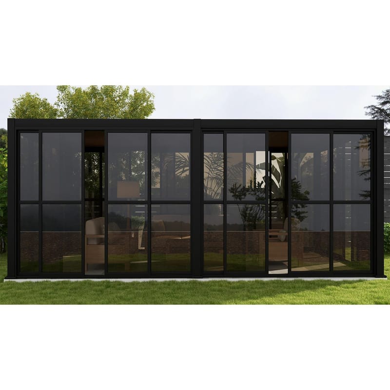 PC skydevæg til pavillon HOME4YOU Mirador-111 4 m - Mørkegrå - Have - Udestue & fritidshus - Lysthus