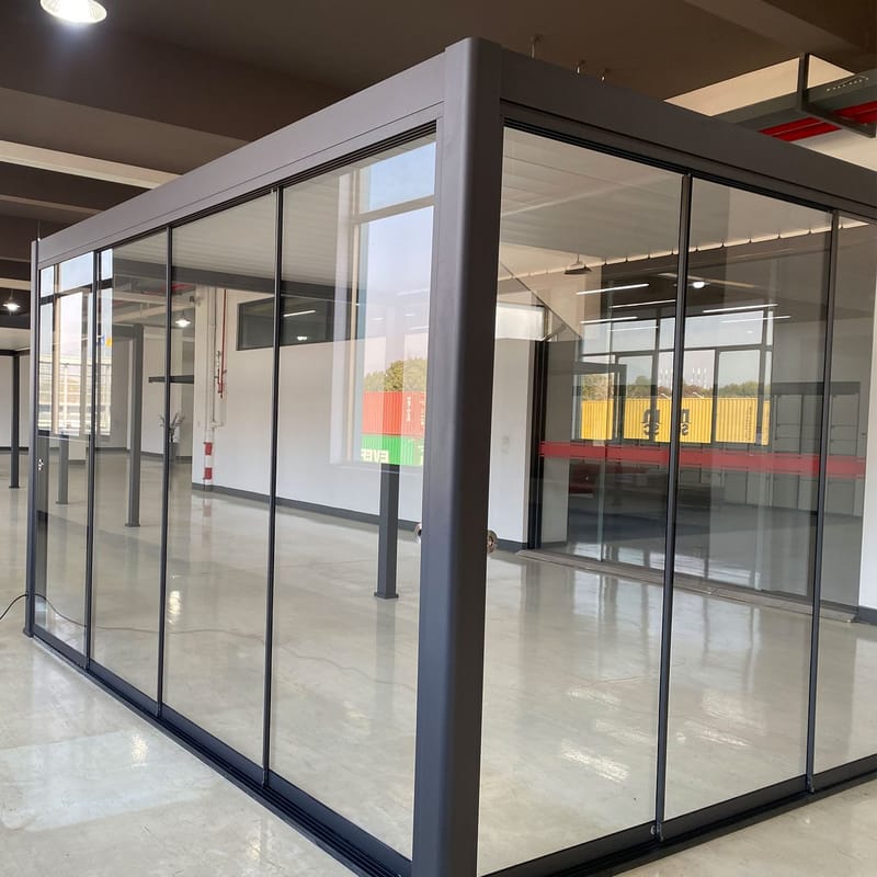 glas-skydedøre til pavillon HOME4YOU Mirador-111 3 m - mørkegrå / grå - Have - Udestue & fritidshus - Samlesæt udestue - Udestueelementer & glaspartier - Skydedør