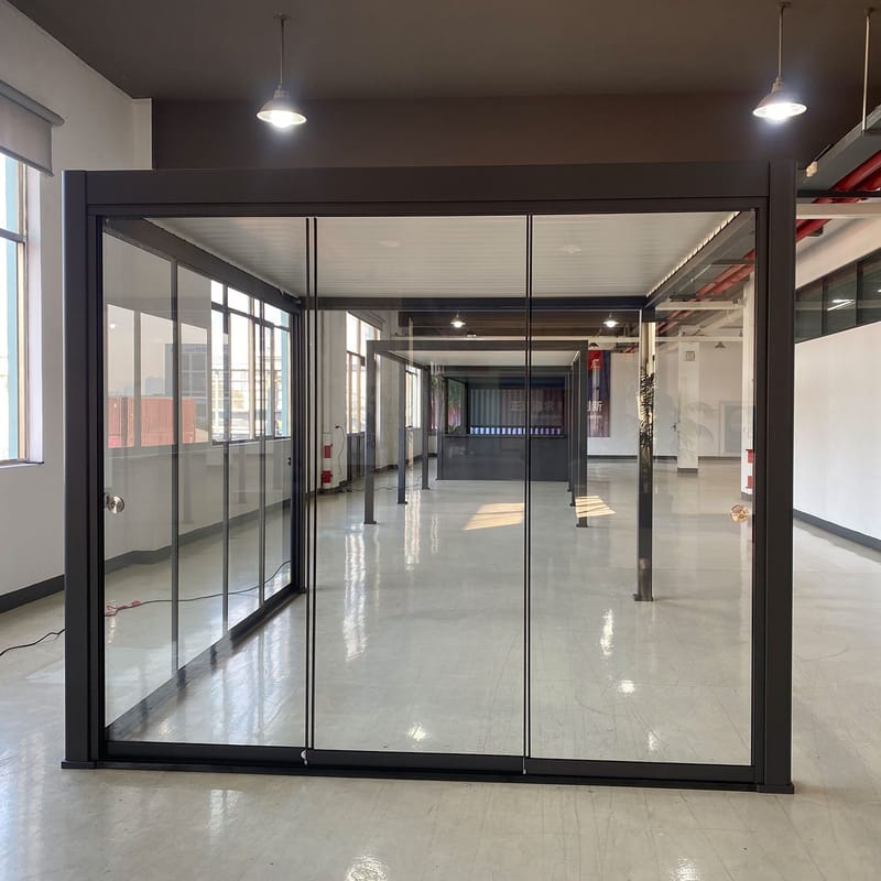 glas-skydedøre til pavillon HOME4YOU Mirador-111 3 m - mørkegrå / grå - Have - Udestue & fritidshus - Samlesæt udestue - Udestueelementer & glaspartier - Skydedør