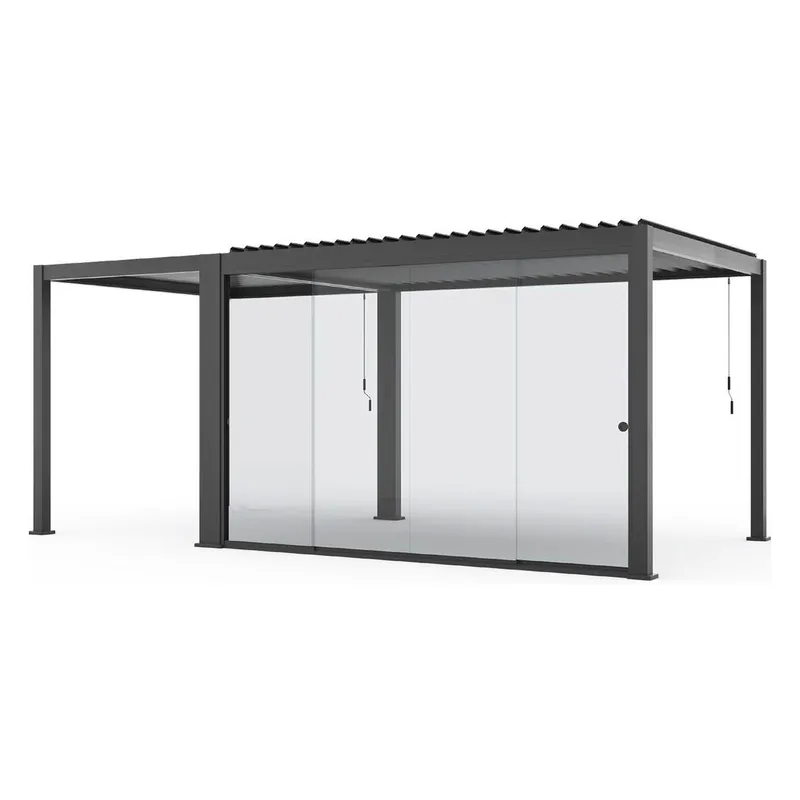 Glasskydedøre til pavillon HOME4YOU Mirador-111 3 m, mørkegrå / grå