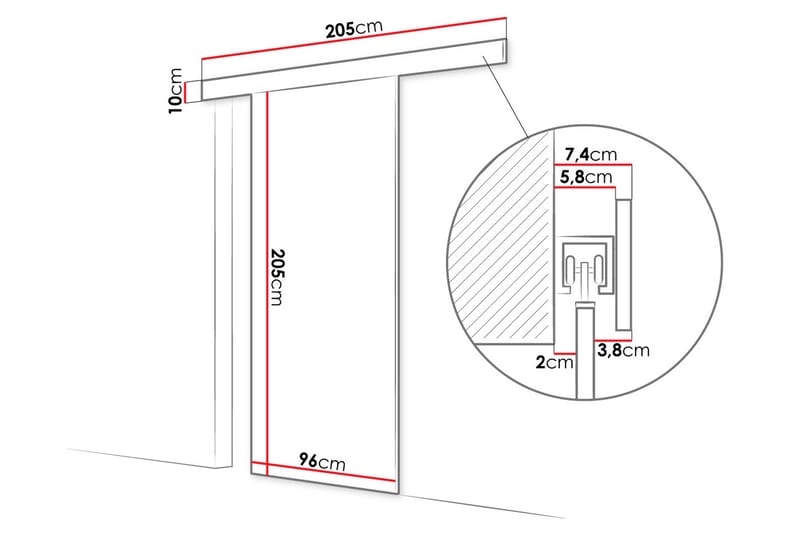 Granica Skydedør 96x205 cm - Beige - Hus & renovering - Byggeri - Dørre & porte - Skydedøre