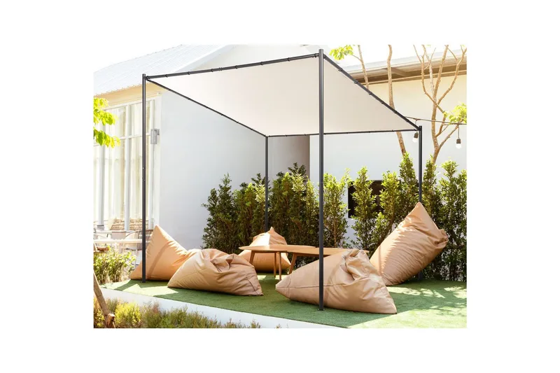 Trädgårdspergola Beliani Vimino Beige||Black - Havemøbler - Solafskærmning - Pergola