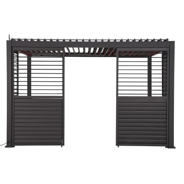 Væg med justerbare lameller til pavillon HOME4YOU Mirador-111 150x47,5x84 cm, fyrretræ - Mørkegrå - Have - Udestue & fritidshus - Lysthus